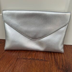 J. Crew Metallic Silver Clutch